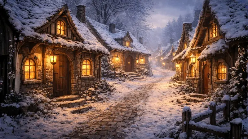 Winter village calm
